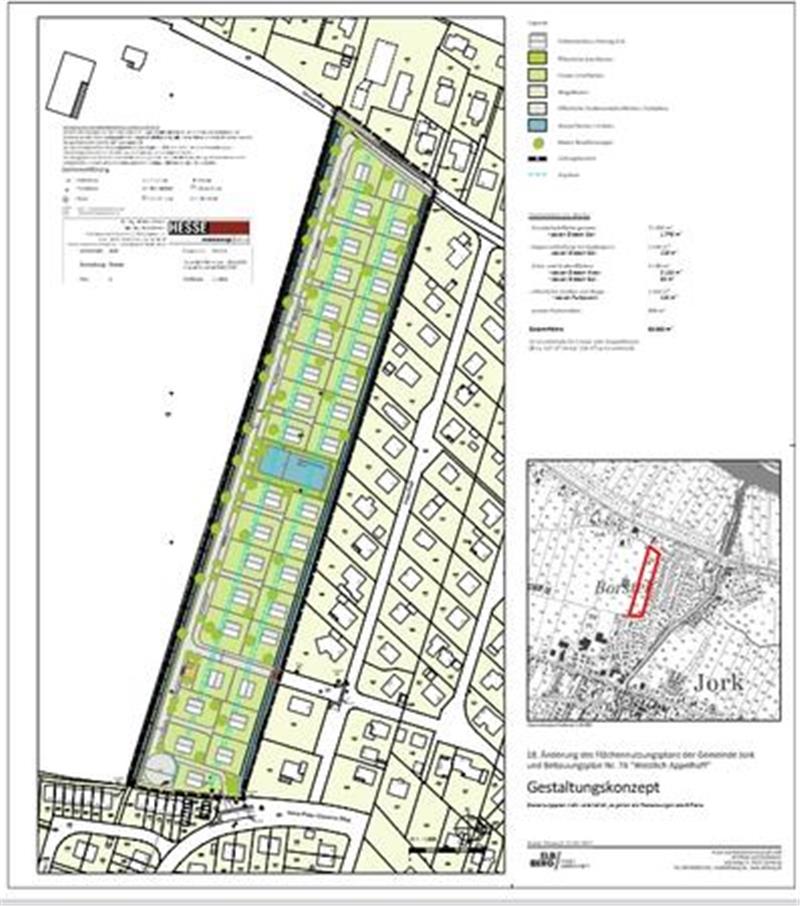 180 Interessenten für 35 Bauplätze im Alten Land Gestaltungskonzept des Wohngebiets Appelhoff in Jork-Borstel.