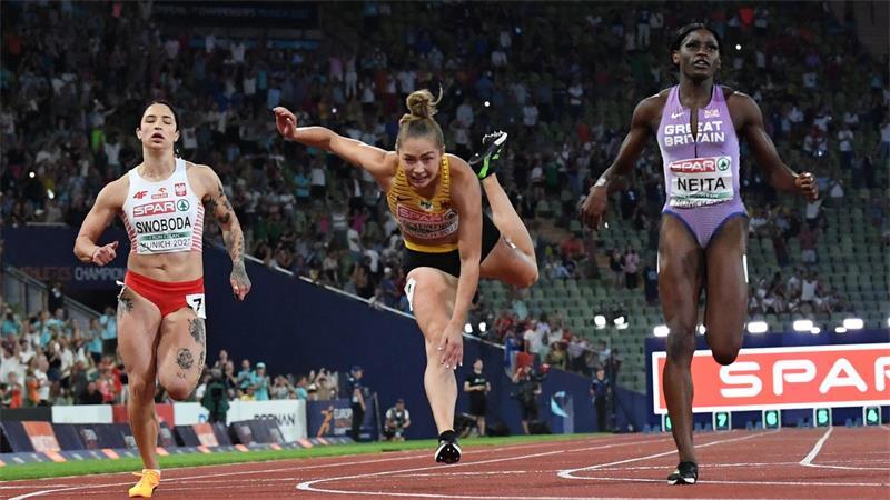 Zuschläge für WM und Finale: München-Boost vor Olympia-Wahl? Gina Lückenkemper war einer der Stars bei der Leichtathletik-EM 2022. (Archivbild)