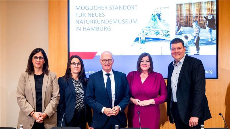 Gleich fünf Senatsmitglieder inklusive Bürgermeister Peter Tschentscher (SPD) haben die Pläne des Senats zum Naturkundemuseum vorgestellt.
