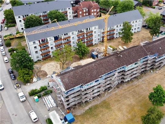 Großbaustelle Klein Thun: Hier lässt die Wohnstätte Stade seit Jahren Mehrfamilienhäuser modernisieren. Fotos: Wohnstätte
