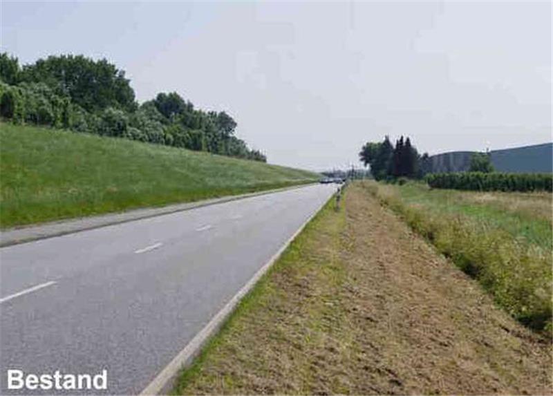 Großprojekt: Der Hauptdeich in Cranz und Neuenfelde (Foto) wird erhöht und verbreitert, das gilt auch für den Fuß- und Fahrradweg und die Straße. Der Deichgraben wird verlegt.