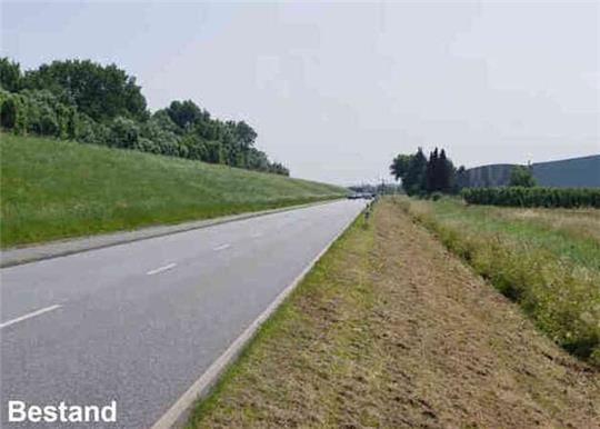 Großprojekt: Der Hauptdeich in Cranz und Neuenfelde (Foto) wird erhöht und verbreitert, das gilt auch für den Fuß- und Fahrradweg und die Straße. Der Deichgraben wird verlegt.