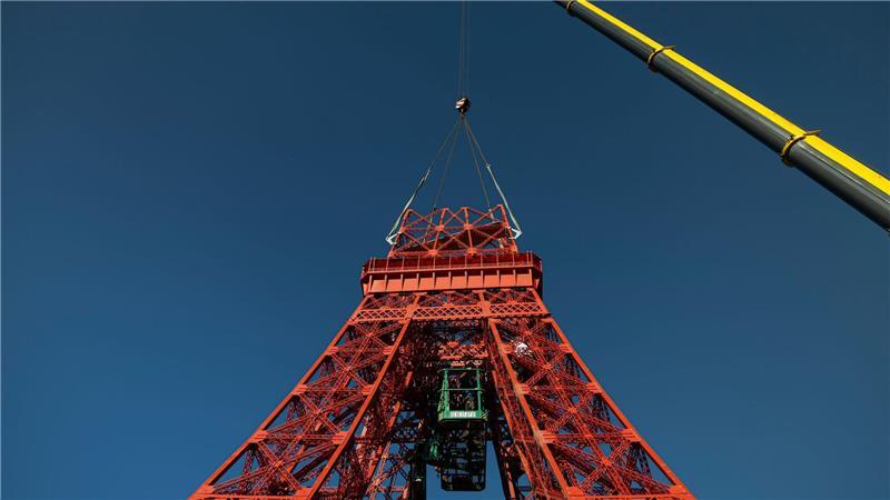 Bilder des Tages Großvater und Enkel bauen Eiffelturm im Elsass nach.