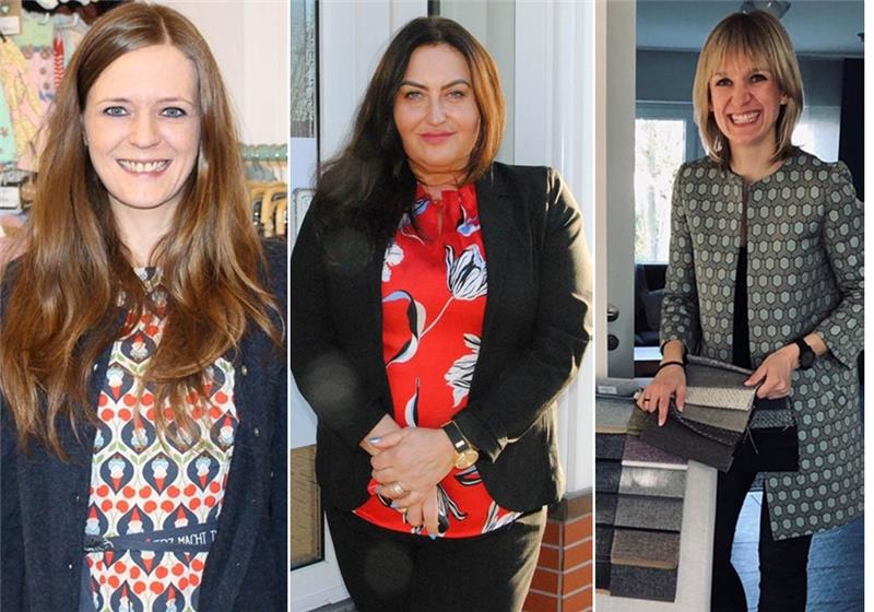 Gründerstar-Preisträgerin Jowita Tagay aus Stade (Mitte), Danica Worms aus Buxtehude (links) und Sarah Anna Vits aus Harsefeld.