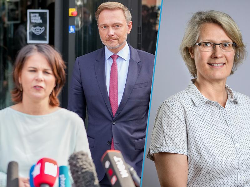 Grünen-Chefin Annalena Baerbock (links) und FDP-Chef Christian Lindner wollen zuerst mit der SPD sprechen.