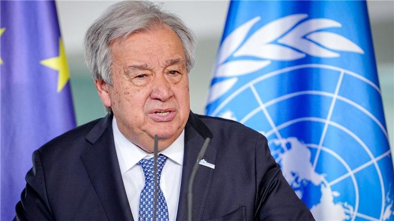 UN-Chef: Gesamte Bevölkerung Gazas von Hungersnot bedroht Guterres bei einem Besuch in Berlin