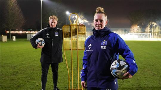 HSV-Coach Marwin Bolz mit Sarah Stöckmann.