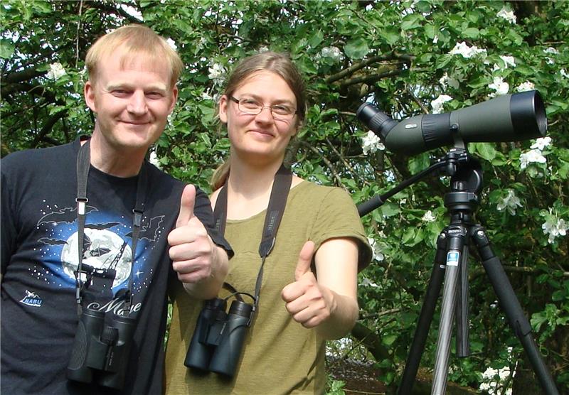 Haben in 24 Stunden im Kreis Rotenburg 113 Vogelarten gesehen: Marco Zimmermann und Eva Blümel.