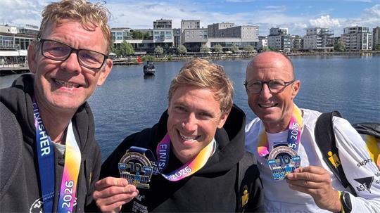 Haben sich bei der EM (Ironman 70.3 in Jönköping) auch WM-Tickets gesichert: die BSV-Traithleten Peter Fopma, Alexander Wey und Peter Uhl (von links).