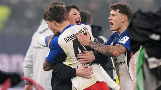 Hamburger Jubel nach dem Derbysieg gegen Werder Bremen.