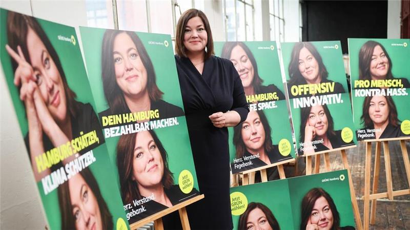 Hamburgs Grüne wollen mit ihrer Spitzenkandidatin und Zweiten Bürgermeisterin Katharina Fegebank stärkste Kraft werden und das Amt des Ersten Bürgermeisters übernehmen. 