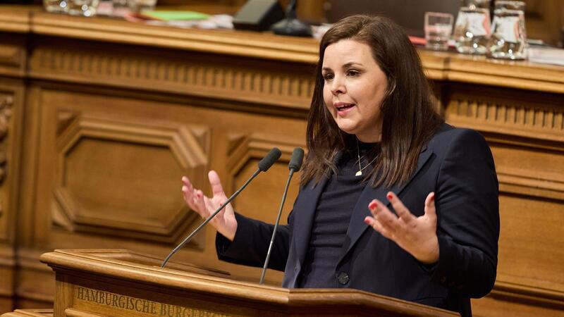Gallina fordert Union zur Rückkehr an Verhandlungstisch auf Hamburgs Justizsenatorin Anna Gallina spricht im Rathaus.