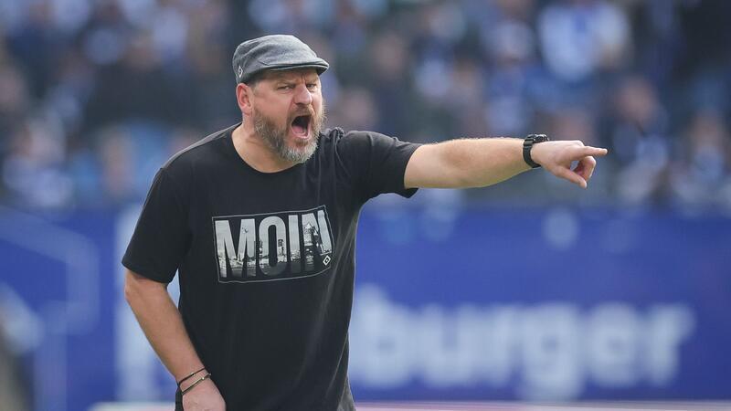 Niederlage gegen den Letzten: HSV kann Patzer der Konkurrenz nicht nutzen Hamburgs Trainer Steffen Baumgart gestikuliert am Spielfeldrand.