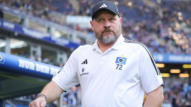 Hamburgs Trainer Steffen Baumgart vor dem Spiel.