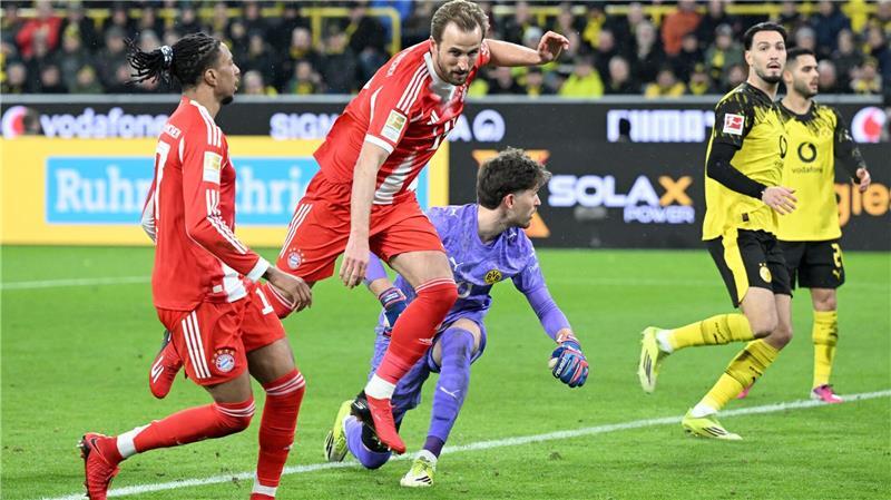 Harry Kane (2. v. l.) traf auch gegen den BVB.