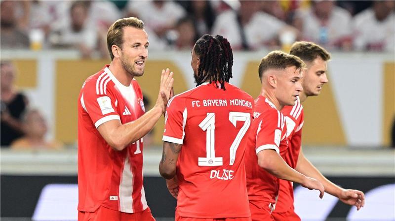 Bayern gewinnen Supercup - VfB schließt Akte Woltemade Harry Kane (l) jubelt über das 1:0.