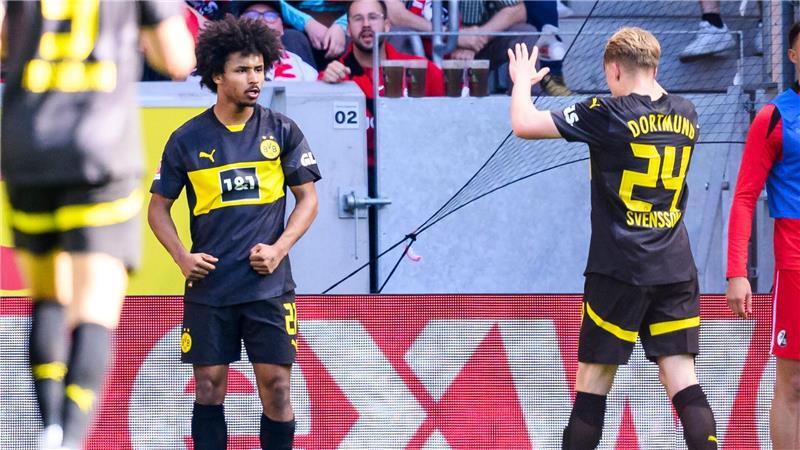 Leverkusen hält Titelrennen etwas offen - Frankfurt patzt Hat den BVB auf Kurs gebracht: Karim Adeyemi