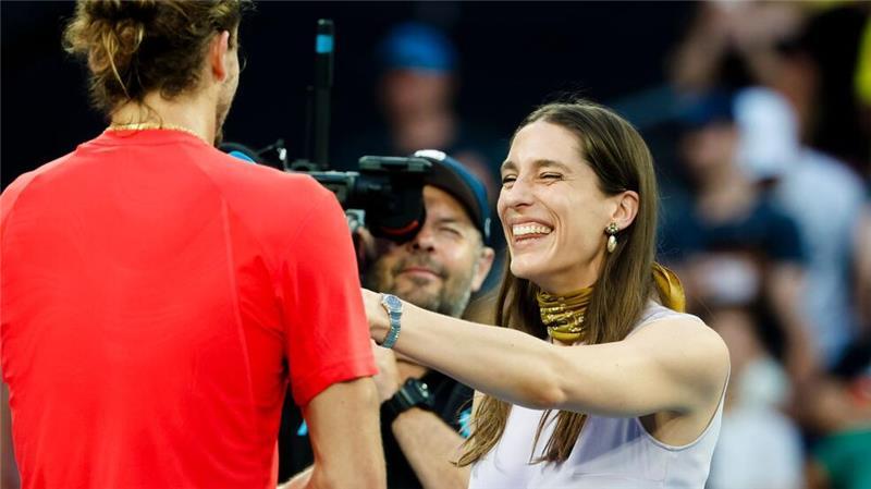 Hatten Spaß im Interview: Andrea Petkovic (r) und Alexander Zverev