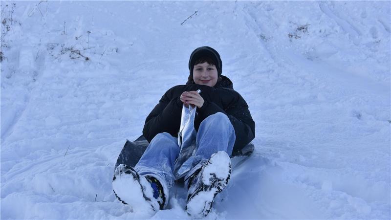 Hazier mit seinem Ersatzschlitten.