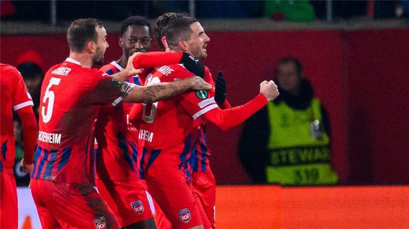 Heidenheim verpasst Achtelfinal-Coup im Europapokal Heidenheim jubelt über die Führung gegen St. Gallen.