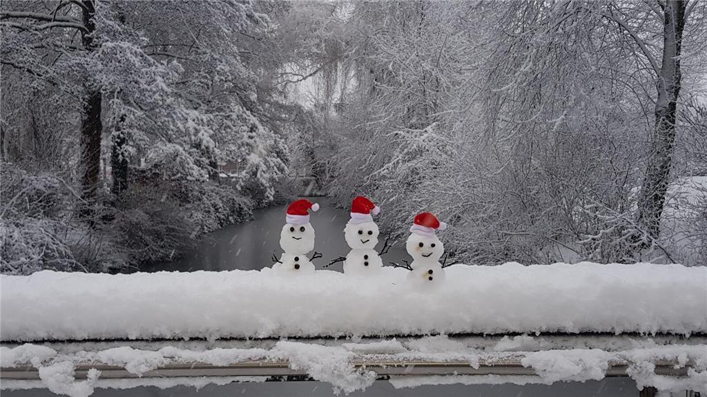 Heike Koch gibt uns einen Blick in die verschneite Buxtehuder Innenstadt.