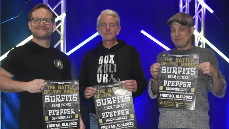 Musik-Duell: Drei Buxtehuder lassen das „Battle of the Bands“ aufleben Hendrik Teetz, Tim Franz und Stefan Schilling machen für „The Battle of the Bands“ gemeinsame Sache.