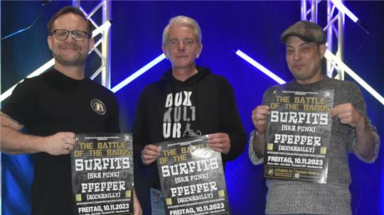 Hendrik Teetz, Tim Franz und Stefan Schilling machen für „The Battle of the Bands“ gemeinsame Sache.