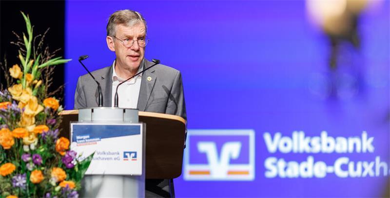 Henning Porth während seiner Verabschiedung im Stadeum: „Die Arbeit war mein Ding.“