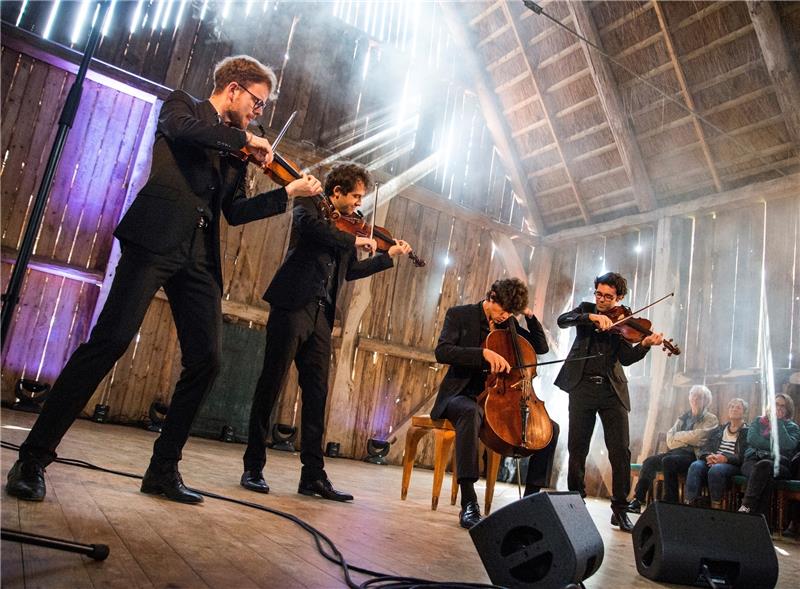 Herausragend: Das „Vision string quartet“ bei seinem Auftritt in der Durchfahrtsscheune auf dem Harmshof.