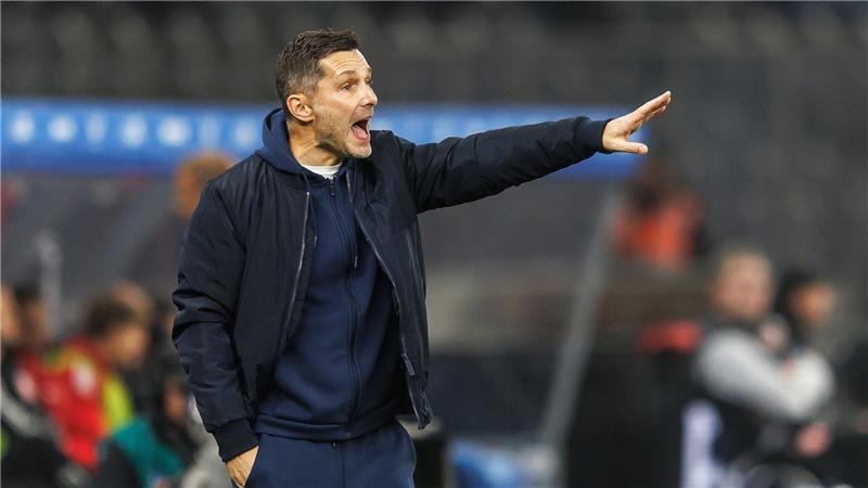 Spätes 0:1 bei Hertha: Anfang bleibt mit Düsseldorf sieglos Hertha-Coach Stefan Leitl hatte in Halbzeit eins viel zu meckern.