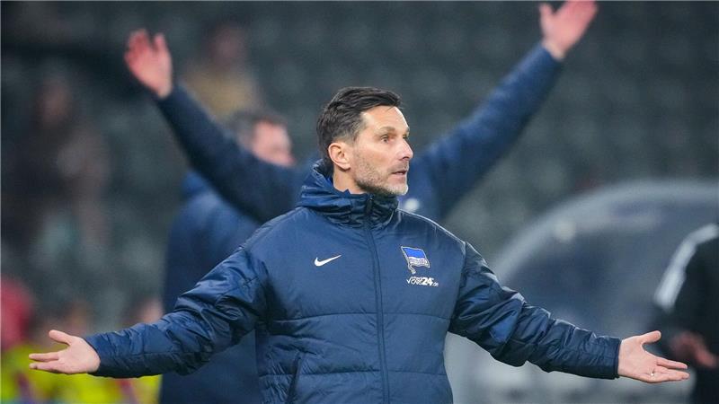 Hertha-Trainer Stefan Leitl gab vielen Nachwuchsspielern Spielzeit.