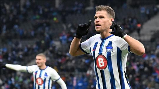 Herthas Florian Niederlechner konnte beim Sieg gegen Elversberg gleich dreimal treffen.