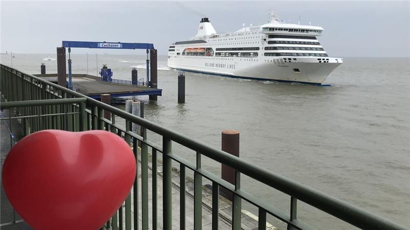 Herzlich willkommen: Die MS "Romantika" auf den letzten Metern vor dem Erreichen des Steubenhöfts in Cuxhaven. Foto: Reese-Winne