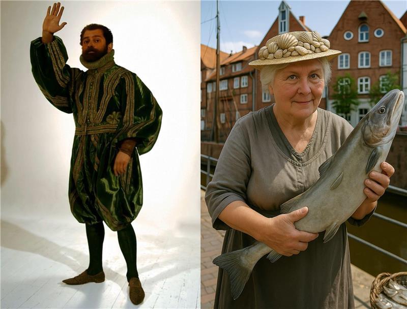 Mit Smartphone und Mutter Flint durch Stade und Steinkirchen Herzog Moritz aus Buxtehude und Mutter Flint aus Stade.