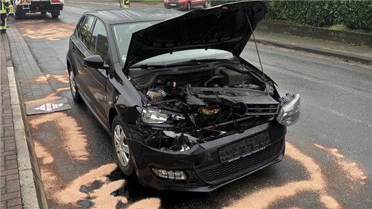 Hier hat es ordentlich gekracht: Ein weiteres Ausbreiten der ausgelaufenen Motorflüssigkeiten konnte verhindert werden.