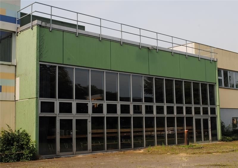 Hier kommt der Anbau für die neue Bühne der Aula (Forum Süd) hin.