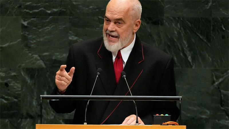 Proteste gegen Regierung in Albanien weiten sich aus Hinter den Protesten gegen seine Regierung es sieht Albaniens Ministerpräsident Edi Rama Feinde der EU. (Archivbild)