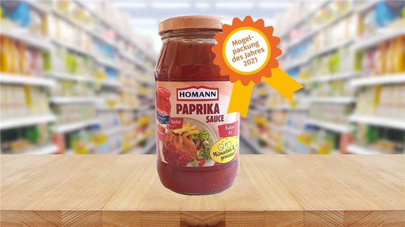 Höherer Preis für weniger Inhalt: die „Paprika Sauce“ von Homann. Montage: Verbraucherzentrale Hamburg