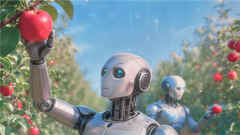 Obstbau-Roboter in Menschengestalt sind keine Science-Fiction mehr Humanoide Roboter könnten in Zukunft die Äpfel ernten.