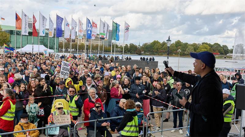 Hunderte Teilnehmer bei der Demo in Hamburg.