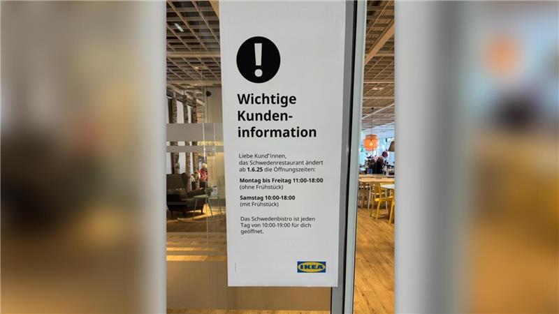Ikea schafft Frühstück unter der Woche ab Ikea in Bremerhaven informiert seine Kunden aktuell per Aushang im Restaurant über die bevorstehenden Änderungen.
