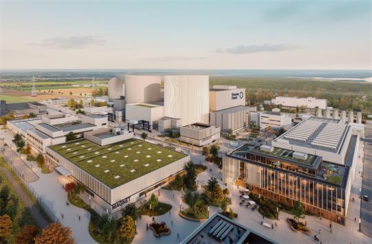 Illustration des zukünftigen Standorts von Proxima Fusions Stellaris, der nicht in Stade, sondern in München entsteht.