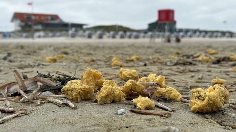 An Inseln angespülte Klumpen werden im Labor analysiert Im Mai wurden schon einmal wachsartige Klumpen am Strand von Norderney angespült. (Archivbild)