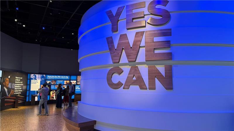 Erfolge, kaum Patzer: Obama-Museum in Chicago öffnet bald Im Museum finden sich einige bekannte Slogans von Obama – so auch „Yes we can“.
