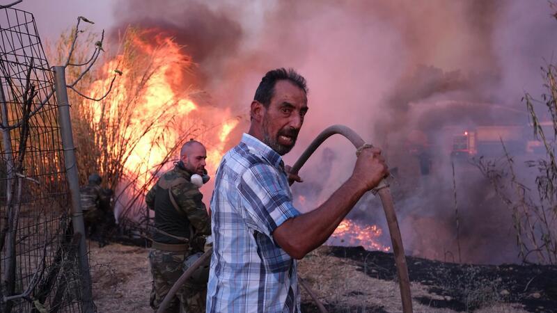 Im Norden von Athen wütetete gerade über Tage hinweg ein Großbrand. 