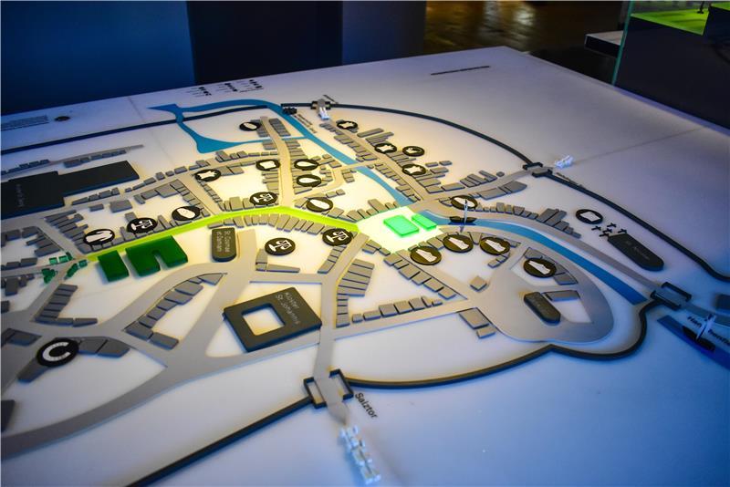 Interaktive 3D-Karte im Museum Schwedenspeicher.