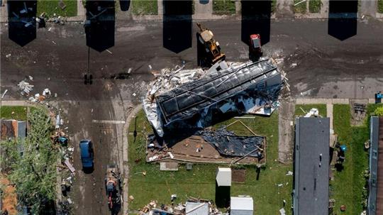 Im US-Bundesstaat Michigan hat ein Tornado Spuren hinterlassen.