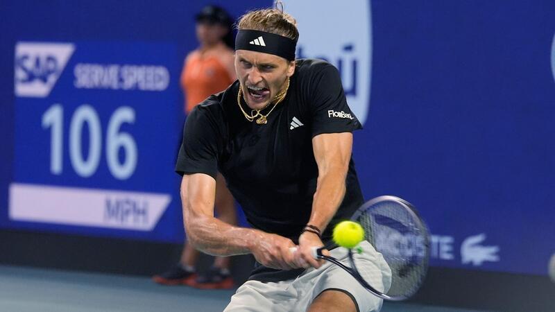 Zverev beim Turnier in Miami im Viertelfinale Im Viertelfinale trifft Zverev nun auf Fabian Marozsan.
