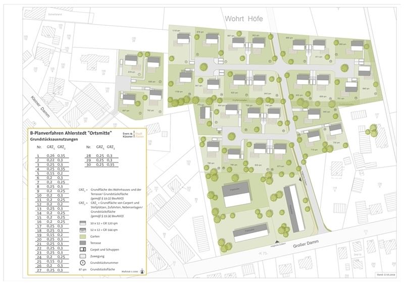 Im grünen Kreis befinden sich die großen Gebäude, die nach Plänen der Gemeinde Ahlerstedt für ein Gesundheitszentrum dienen sollen.