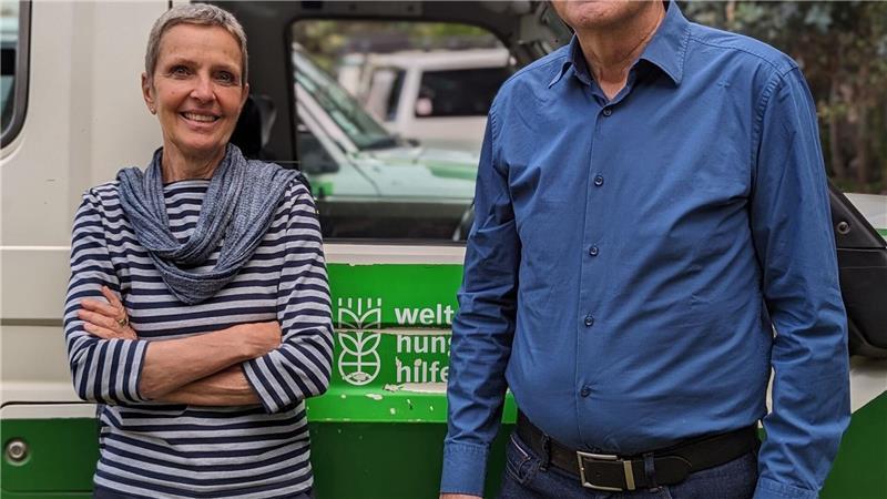 In Goma erlebt Ursula Langkamp (links) von der Welthungerhilfe die Menschen voller Besorgnis. (Handout)